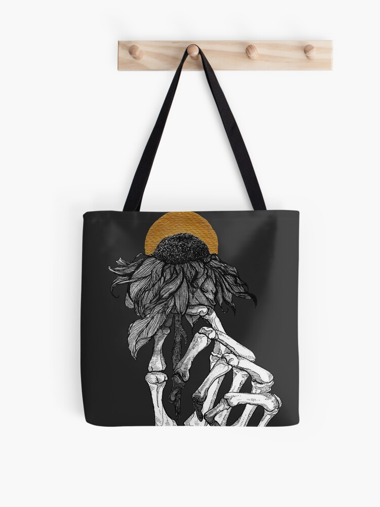 Personalized Unique Eco-friendly Skeleton Tote Bag Reading 