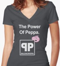 Cute Power Of Peppa Fitted V-Neck T-Shirt