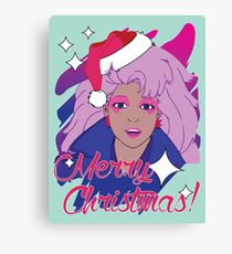 Jem and the Holograms 80s 1980s Cartoon Merry Christmas Greeting Ugly Sweater Canvas Print