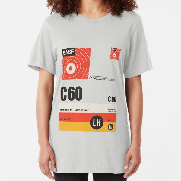 Classic Music Cassettes - BASF C60 Slim Fit T-Shirt