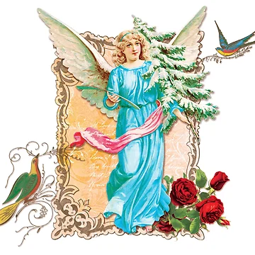 Aperçu de l'œuvre Ange 2 Oiseaux Roses Rouges de LizzyizzyDesign