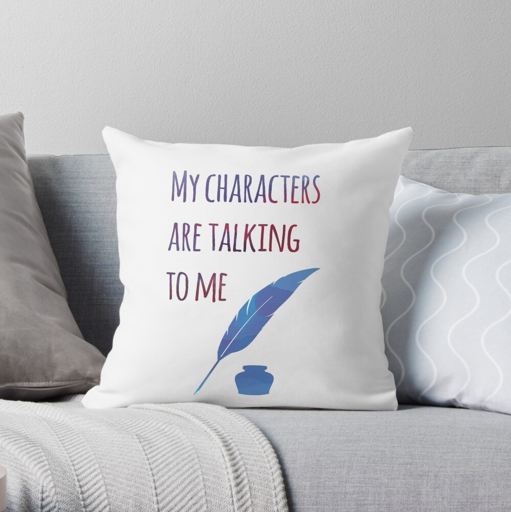 A Writer's Characters Throw Pillow