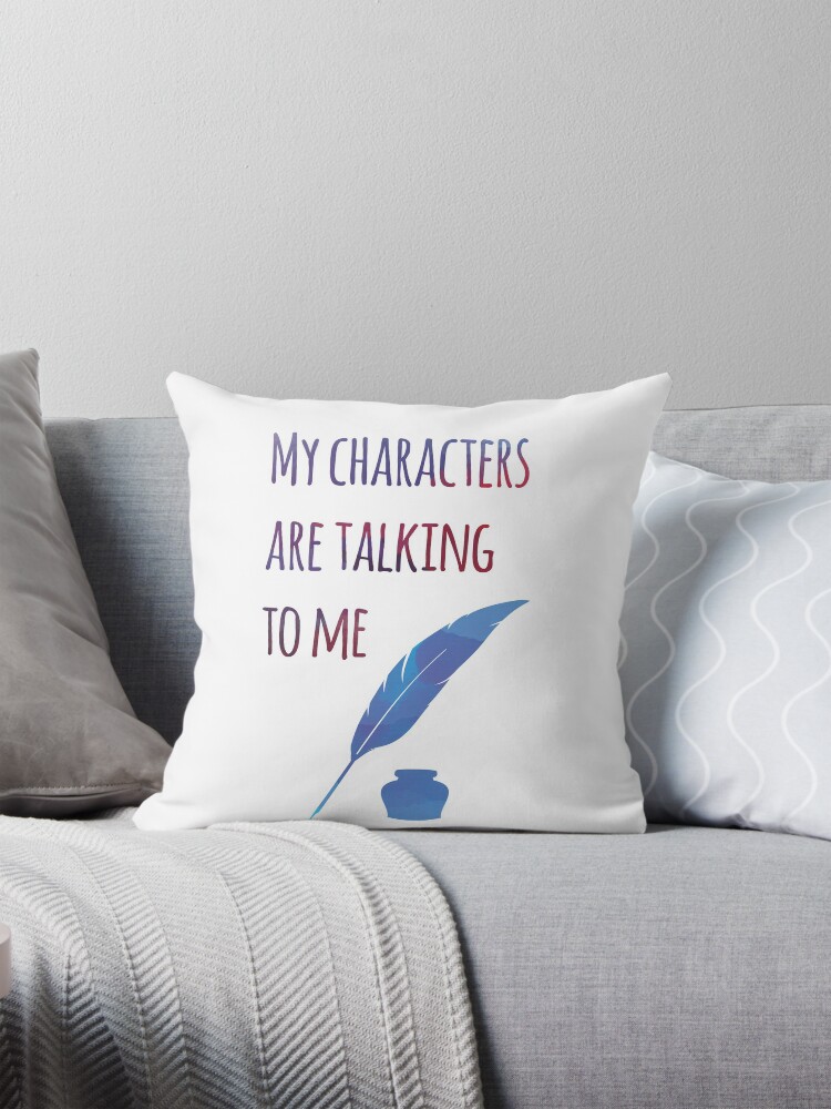 Thumbnail 1 of 4, Pillow, A Writer's Characters designed and sold by JDJDesign.