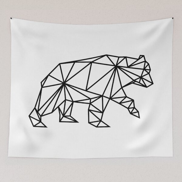 Item preview, Geometric bear in white color designed and sold by sashica.