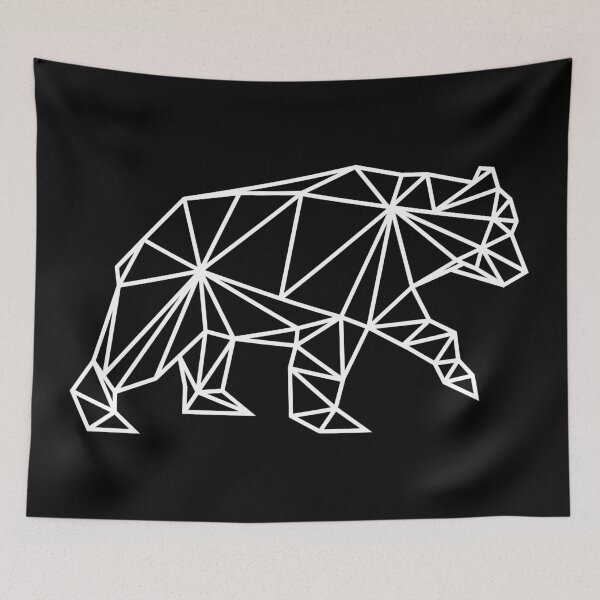 Item preview, Colorful geometric bear in white color designed and sold by sashica.