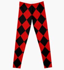 Arlequin - tiles pattern - Red version Leggings