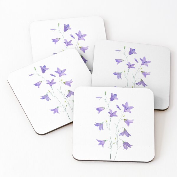 Item preview, hand painted purple harebell wildflower watercolor designed and sold by ColorandColor.