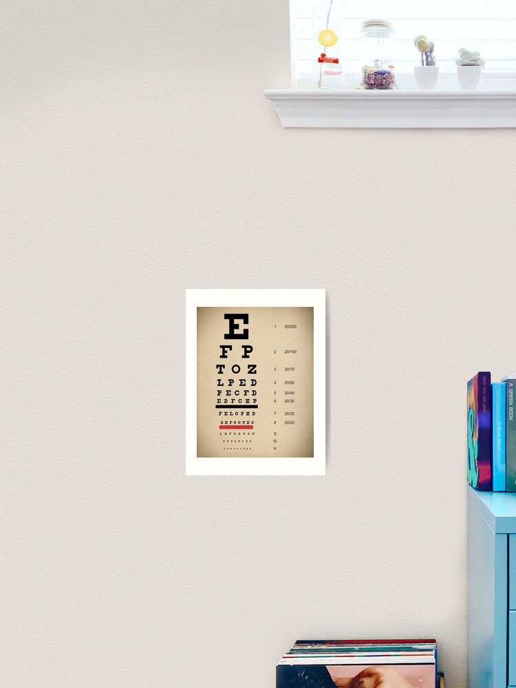 EYE CHART Print - Classic Snellen Vintage Look