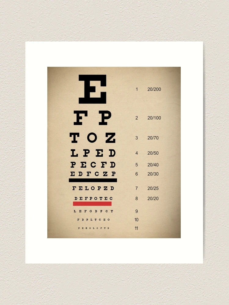 Eye Chart Print Vintage Design – Flying Junction Co.