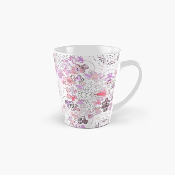 Pink Floral Ties and Circles Design Offering by Green Bee Mee Tall Mug