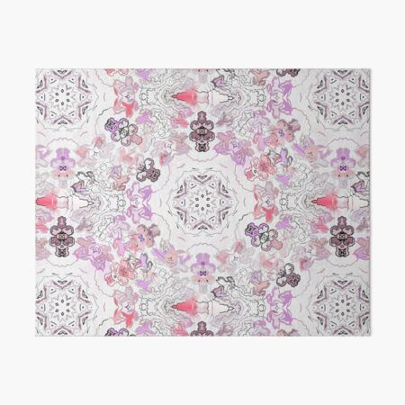 Pink Floral Ties and Circles Design Offering by Green Bee Mee Art Board Print