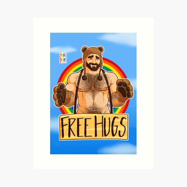 ADAM LIKES HUGS - GAY PRIDE Art Print