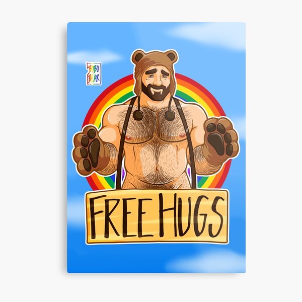 ADAM LIKES HUGS - GAY PRIDE Metal Print