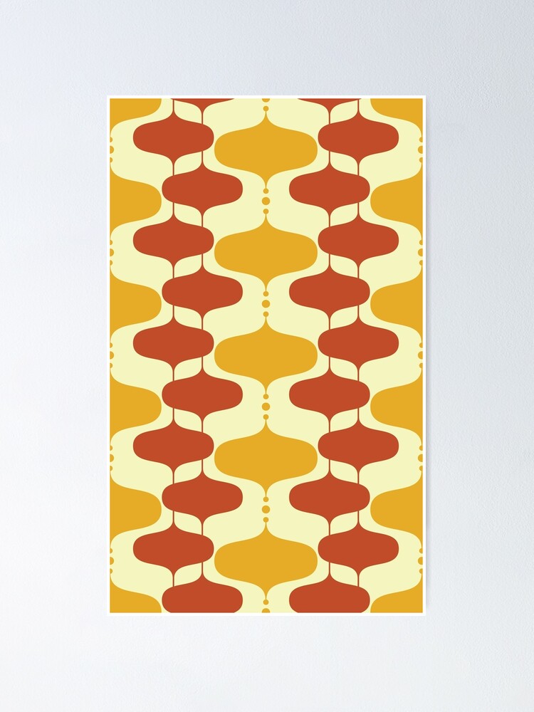 Mid Century Modern Aqua, Yellow, Red, Geometric, Retro Indoor