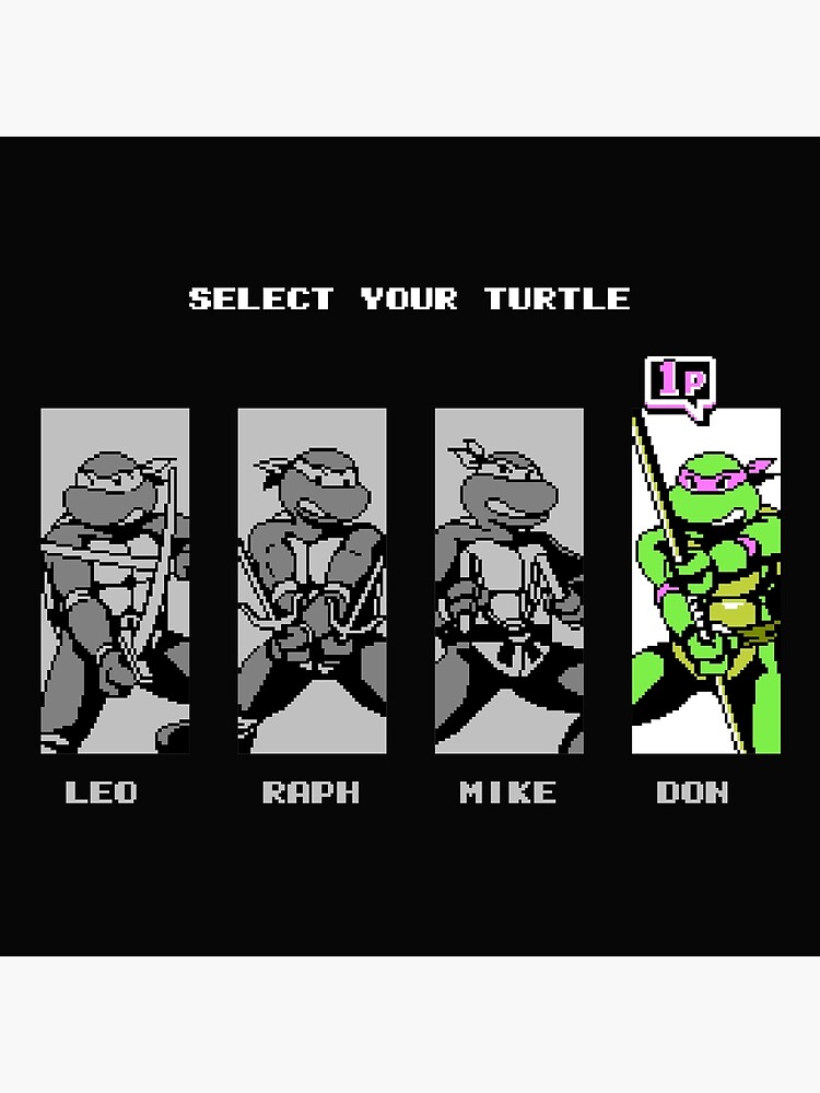 Select Your Turtle - PixelRetro Video Game T-shirts - Ninja Turtles