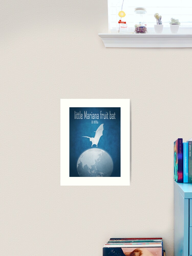 Thumbnail 2 of 3, Art Print, Little Mariana fruit bat/Guam flying fox - extinct animals designed and sold by 12images.