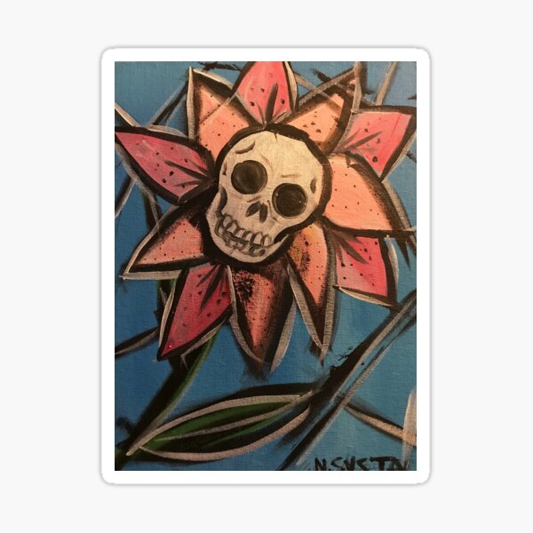 Flower skull Sticker