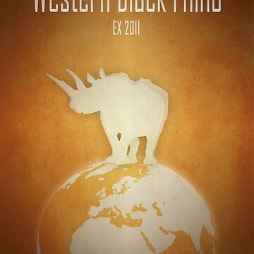 Artwork thumbnail, Western black rhinoceros - extinct animals by Moira Risen