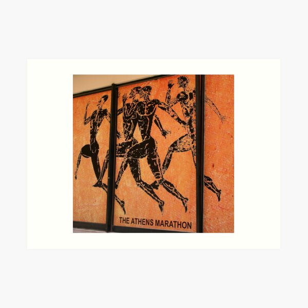 Athens Marathon Street Mural Art Print