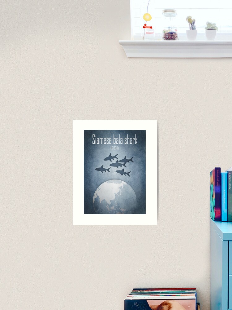 Thumbnail 2 of 3, Art Print, Siamese bala shark - extinct animals designed and sold by 12images.