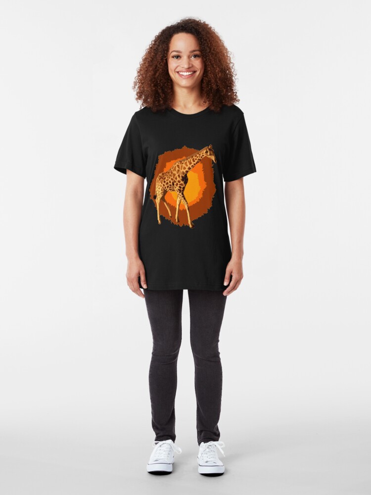 Alternative Ansicht von Giraffe Popart Slim Fit T-Shirt