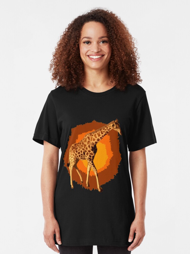 Alternative Ansicht von Giraffe Popart Slim Fit T-Shirt