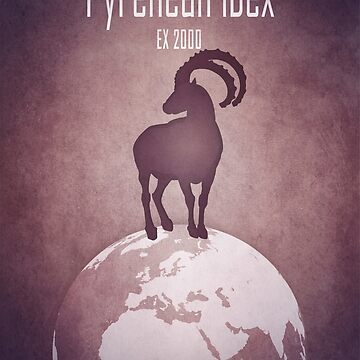 Artwork thumbnail, Pyrenean ibex - extinct animals by Moira Risen