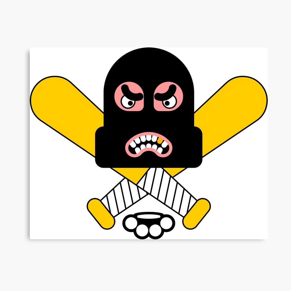 Kriminell Rauber Zeichen Schlagring Und Baseballschlager Schurke Kopf Einbrecher Hut Dieb Fotodruck Von Rinoceratos Redbubble