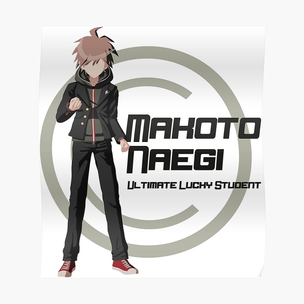 Makoto Naegi Danganronpa Minimalist Vector Art Poster By Caelyngreaves Redbubble
