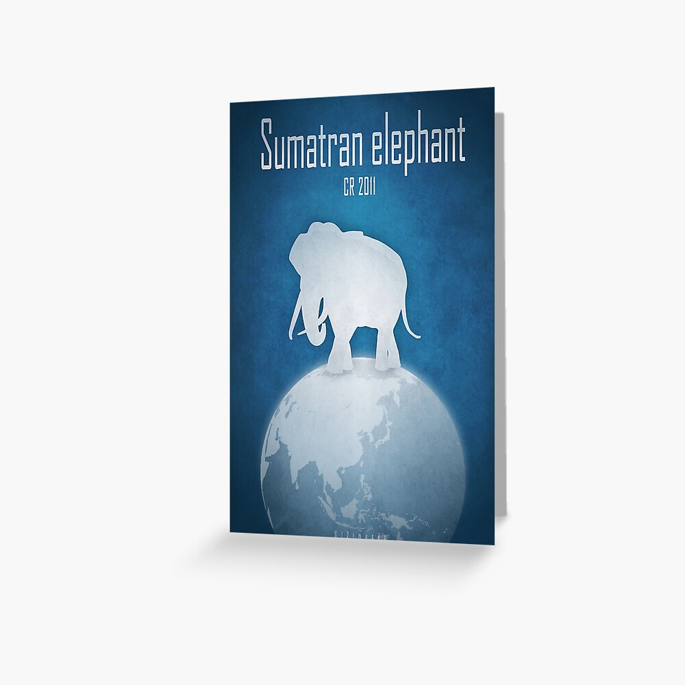 "Sumatran elephant - endangered species" Greeting Card by 12images