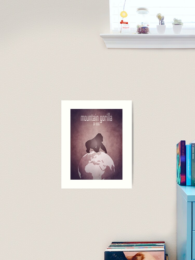 Thumbnail 2 of 3, Art Print, Mountain gorilla - endangered animals designed and sold by 12images.