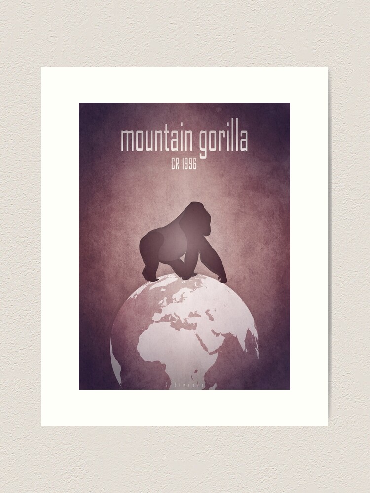 Thumbnail 1 of 3, Art Print, Mountain gorilla - endangered animals designed and sold by 12images.