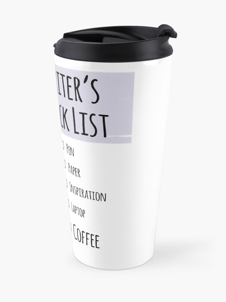 Alternate view of Writer's Check List Travel Coffee Mug
