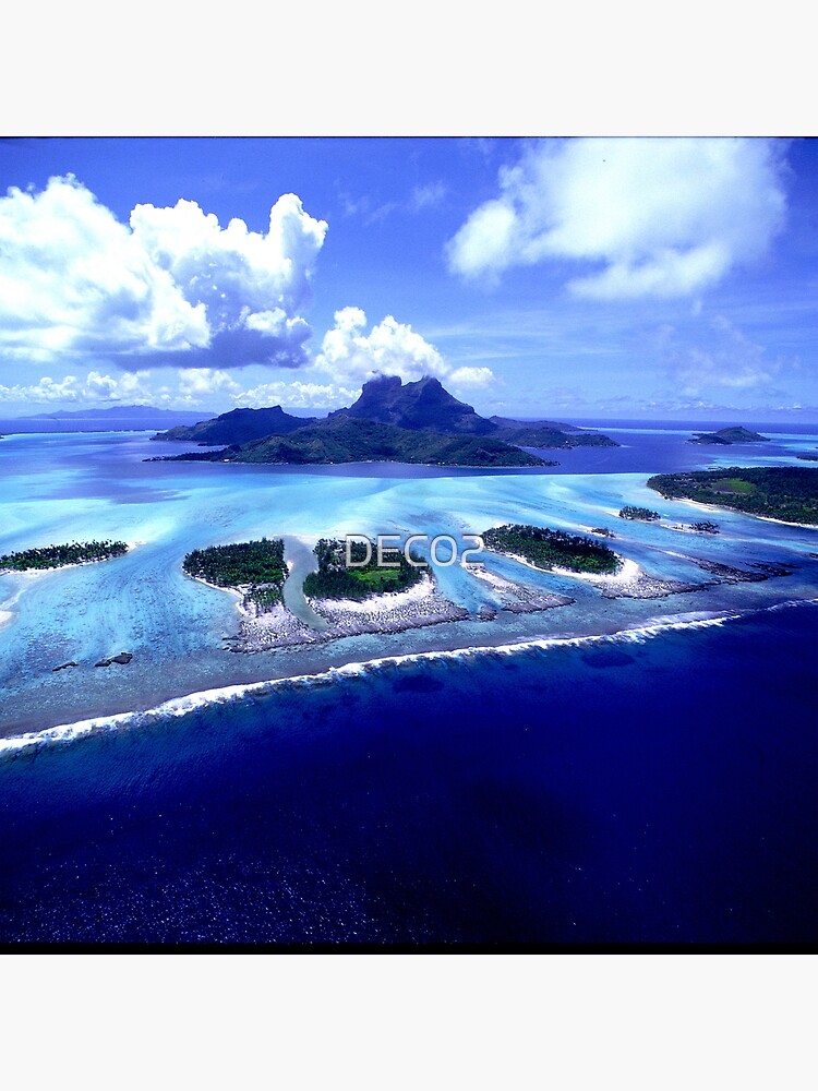 Disover Bora Bora Island Tropical Paradise Art Photo Premium Matte Vertical Poster