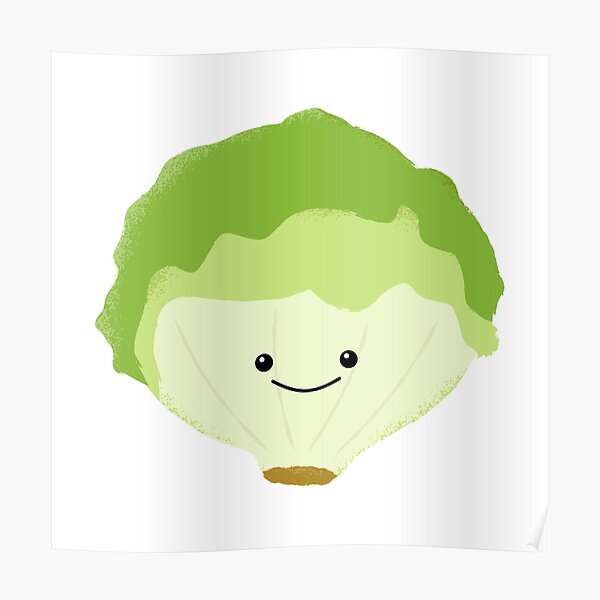 "Cute happy iceberg lettuce" Poster by MinimoleStudio Redbubble