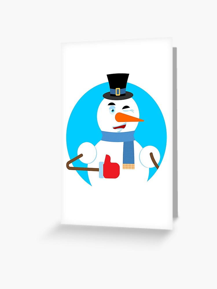 Schneemann Daumen Hoch Blinzelt Emoji Neues Jahr Und Weihnachten Grusskarte Von Rinoceratos Redbubble