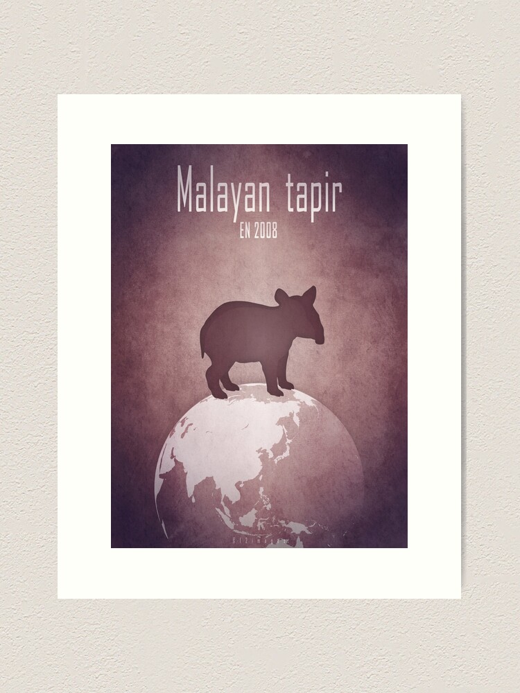 Thumbnail 1 of 3, Art Print, Malayan tapir - endangered animals designed and sold by 12images.