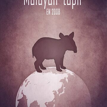 Artwork thumbnail, Malayan tapir - endangered animals by Moira Risen