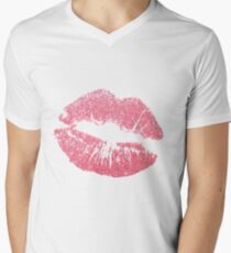 Kussmund T-Shirt mit V-Ausschnitt für Männer
