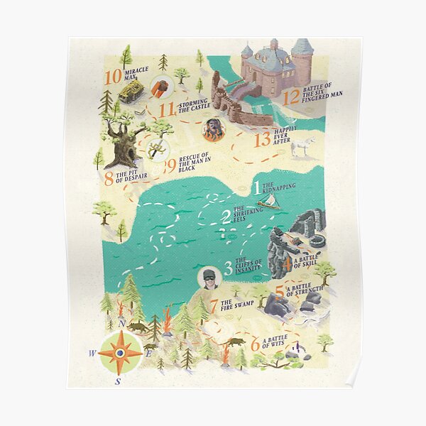 Princess Bride Discovery Map Poster