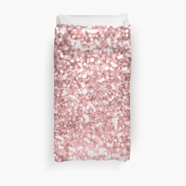 Rose Gold Pink Sparkle Duvet Cover