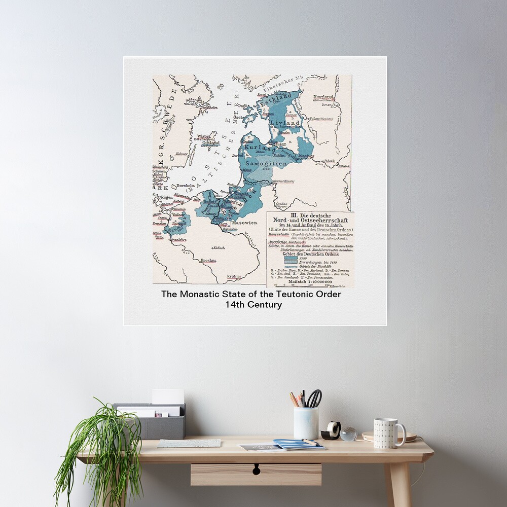 Map.. Monastic State of the Teutonic Order Poster