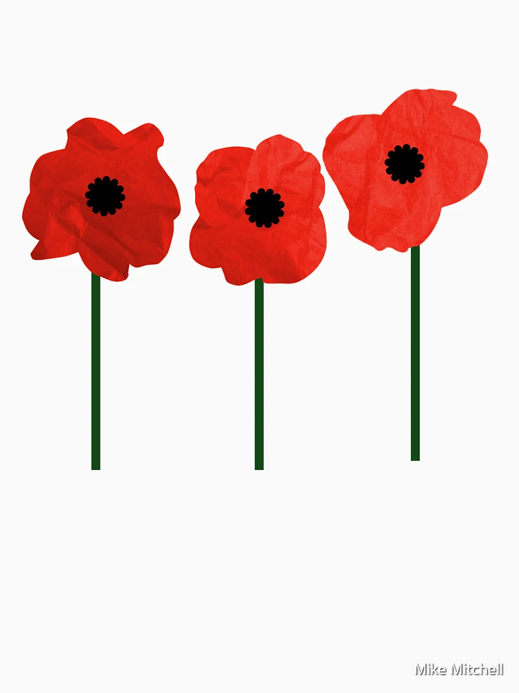 Aperçu 7 sur 7. T-shirt classique avec l'œuvre Souvenir (Coquelicots Rouges) créée et vendue par Mike Mitchell.