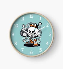 Boombox Skull Cartoon Character - Fun T-shirt - Memories of old-school sounds, Boombox style, a great gift for those a little crazy! Clock