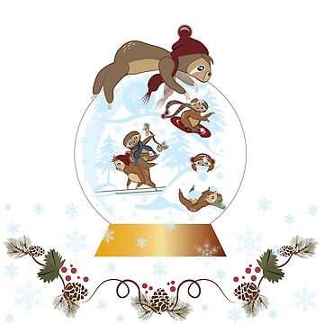 Artwork thumbnail, Sloth on a Snow Globe by CreativeContour