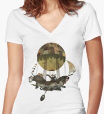 A tour in the Clouds Women's Fitted V-Neck T-Shirt