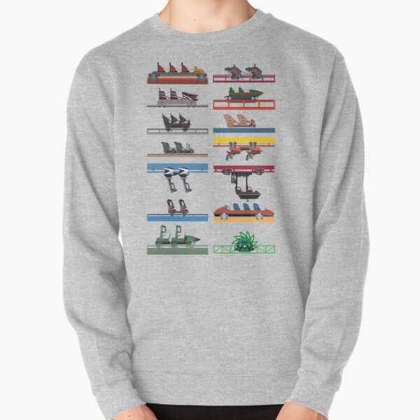 Six Flags Magic Mountain Coaster Cars Design Pullover Sweatshirt