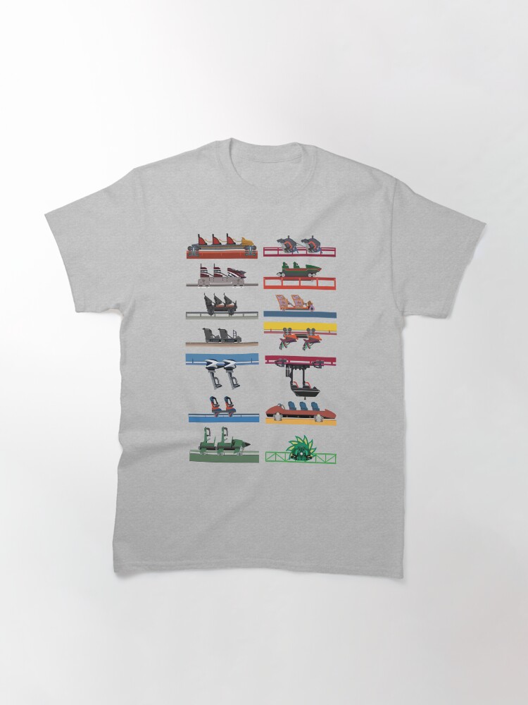 Alternate view of Six Flags Magic Mountain Coaster Cars Design Classic T-Shirt