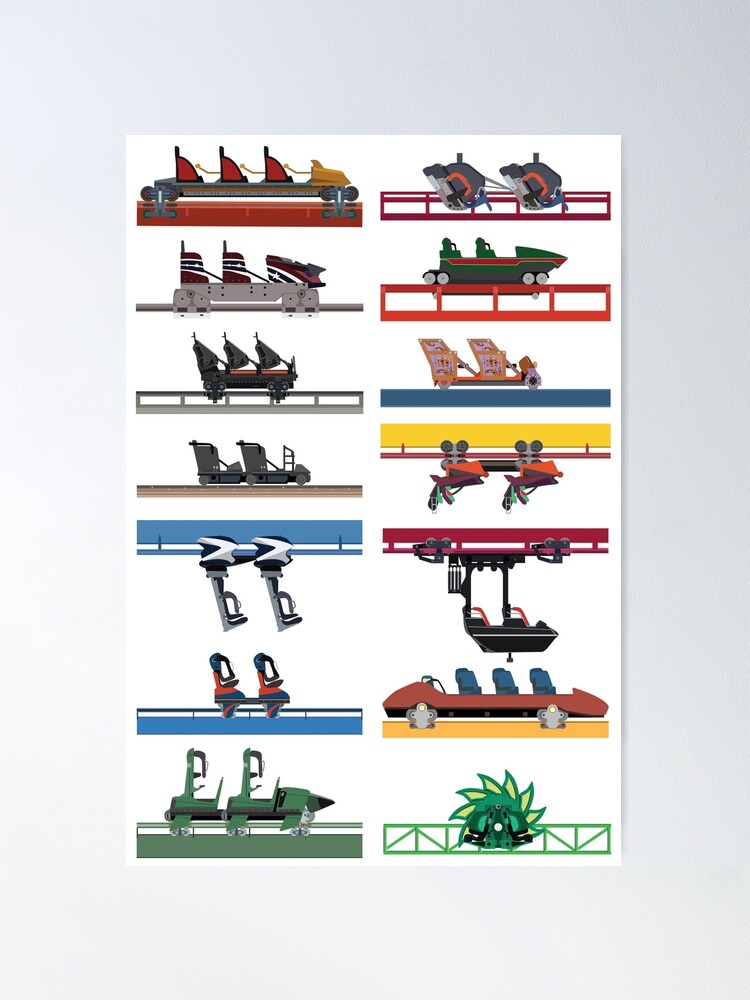 Alternate view of Six Flags Magic Mountain Coaster Cars Design Poster