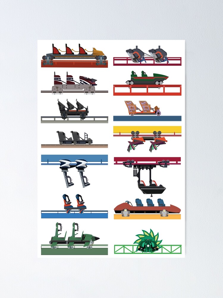 Alternate view of Six Flags Magic Mountain Coaster Cars Design Poster